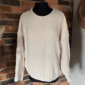 She + Sky Women's Open Back Cream‎ Sweater